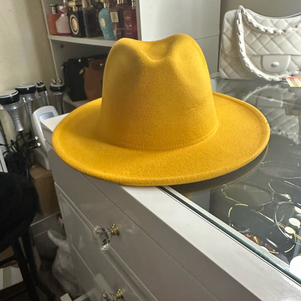 Bright Yellow Wide Brim Hat